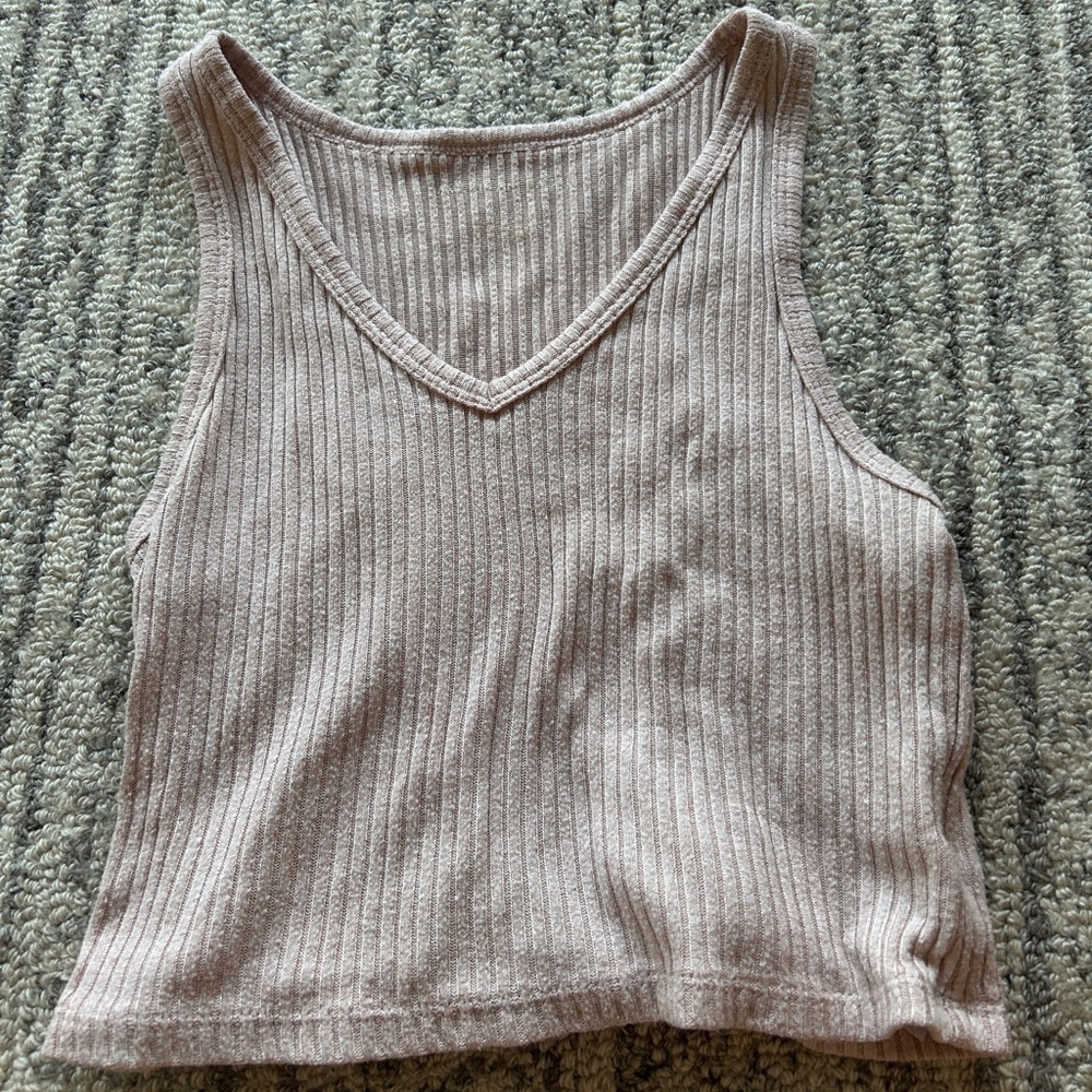American Eagle Pink Ribbed Tank Top - Size S